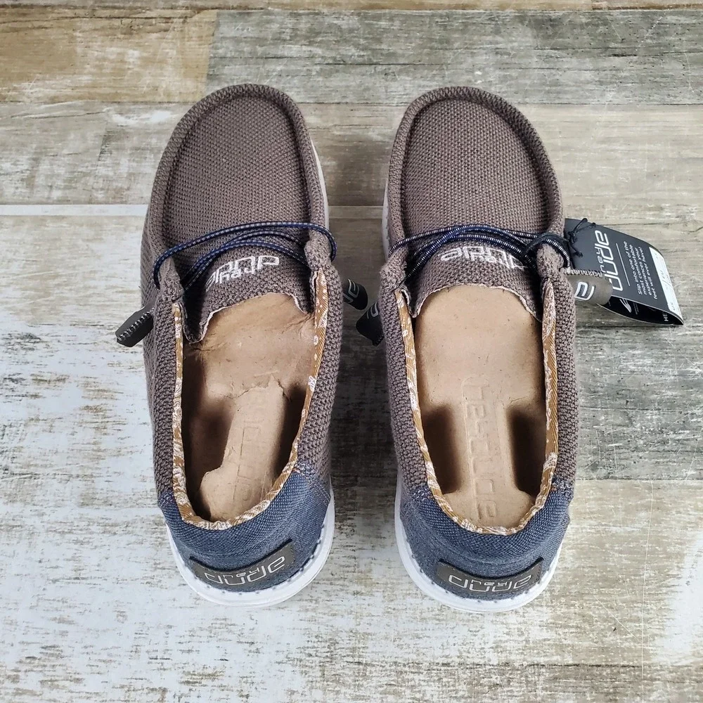 Hey Dude Wally Paisley Shoes Sz 10 Chocolate White Casual Walking Slip On Loafer